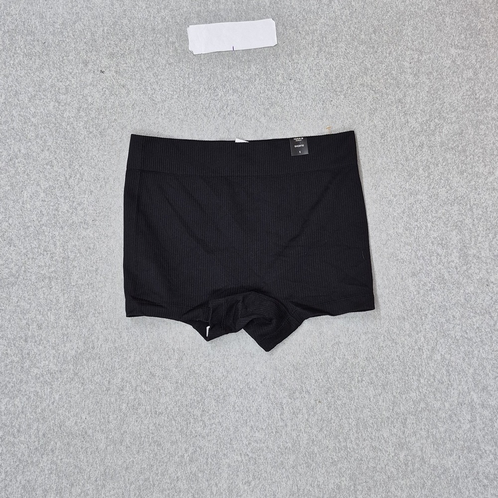 Torrid Women Sleepwear 1 Black Nylon Spandex Shorts Seamless Rib Mid Rise NWT